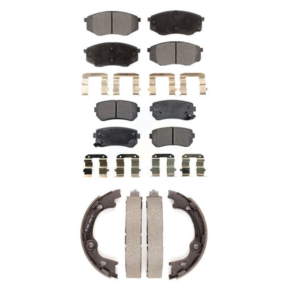 Ceramic Brake Pads Parking Shoes Front Rear Kit For 2010-2012 Hyundai Tucson FWD
