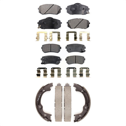 Ceramic Brake Pads Parking Shoes Front Rear Kit For 2013-2015 Hyundai Tucson FWD