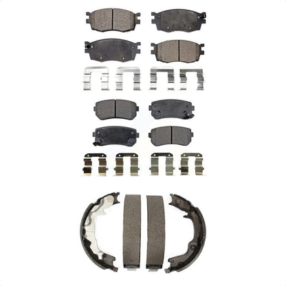 Ceramic Brake Pads & Parking Shoe Front Rear Kit For Hyundai Accent Kia Rio5 Rio