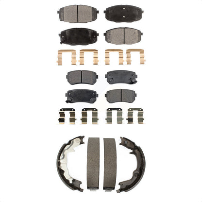 Ceramic Brake Pads And Parking Shoes Front Rear Kit For 2010-2013 Kia Forte Koup