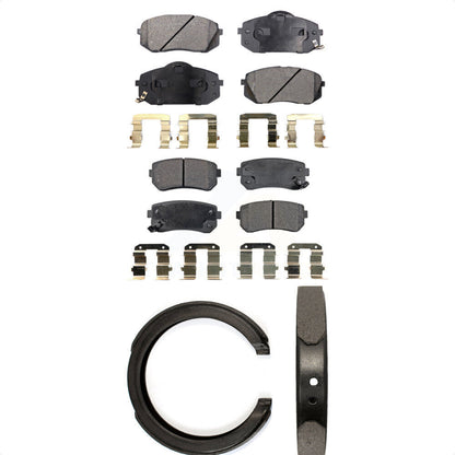 Ceramic Brake Pads & Parking Shoe Front Rear Kit For Hyundai Tucson Kia Sportage