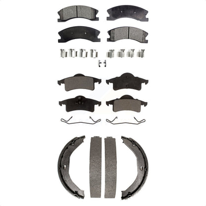 Ceramic Brake Pads And Parking Shoes Front Rear Kit For Jeep Grand Cherokee