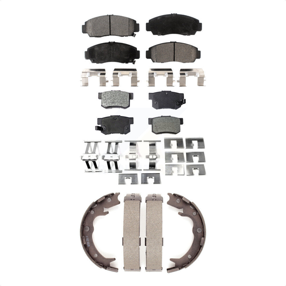Ceramic Brake Pads And Parking Shoes Front Rear Kit For Acura TL CL RL