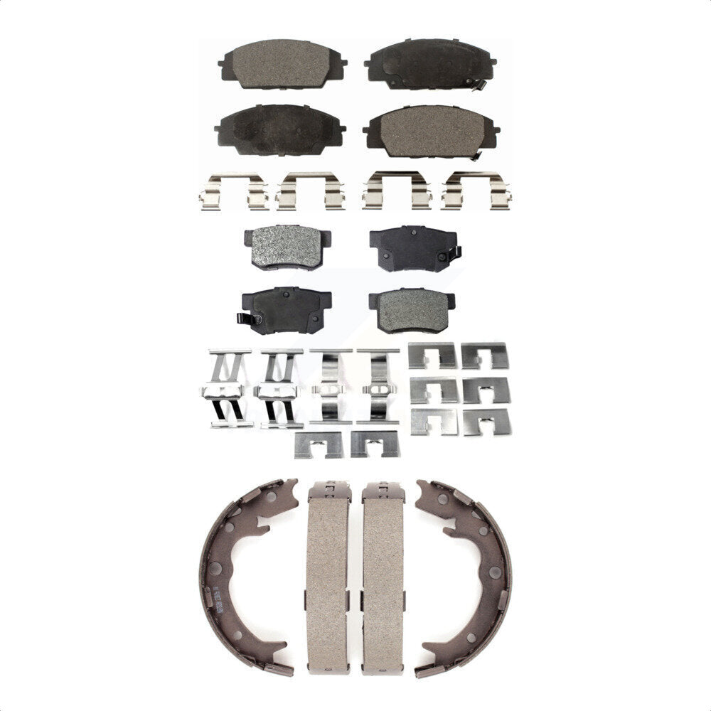 Ceramic Brake Pads And Parking Shoes Front Rear Kit For 2000-2006 Honda S2000