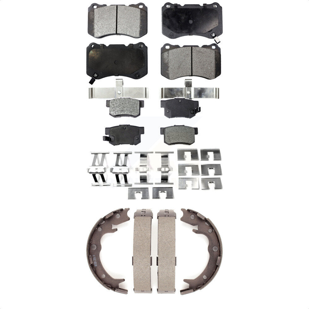 Ceramic Brake Pads And Parking Shoes Front Rear Kit For Acura TL