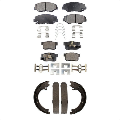 Ceramic Brake Pads And Parking Shoes Front Rear Kit For 2005-2006 Honda CR-V