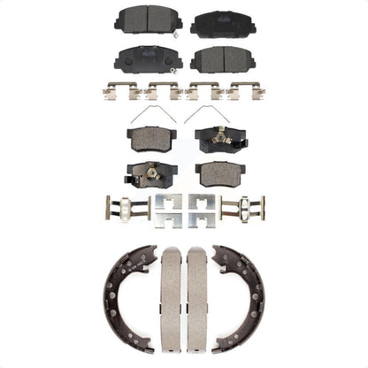 Ceramic Brake Pads And Parking Shoes Front Rear Kit For 2013-2018 Acura RDX