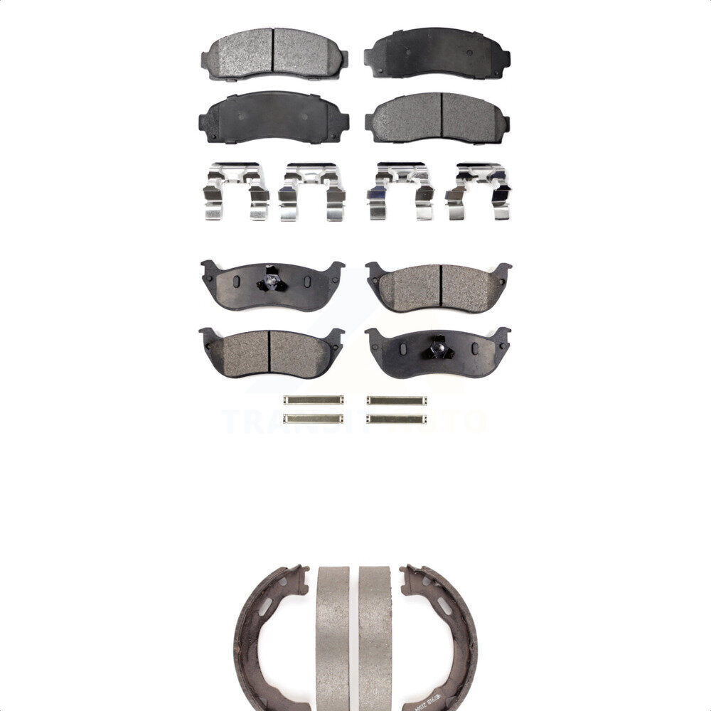 Ceramic Brake Pads And Parking Shoes Front Rear Kit For Ford Explorer Mercury