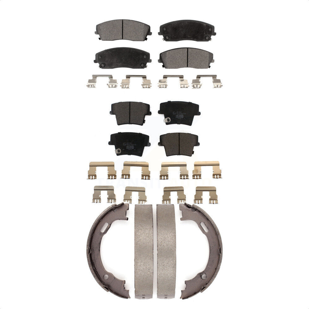 Ceramic Brake Pads & Parking Shoes Front Rear Kit For Dodge Chrysler 300 Charger