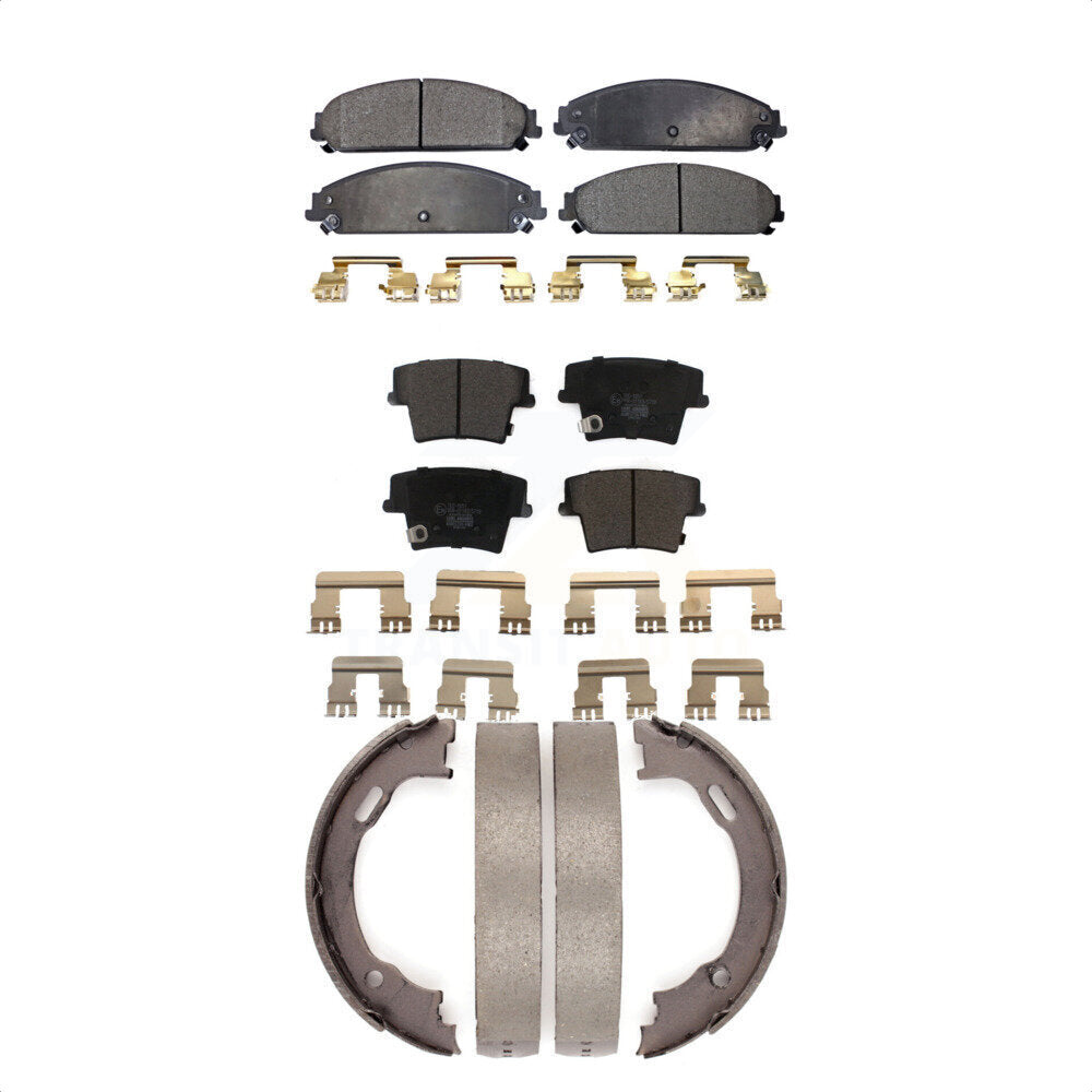 Ceramic Brake Pads & Parking Shoes Front Rear Kit For Dodge Chrysler 300 Charger