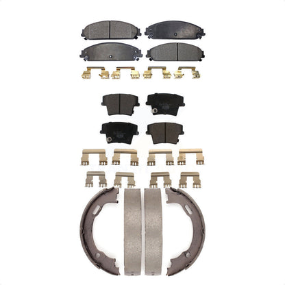 Ceramic Brake Pads & Parking Shoes Front Rear Kit For Dodge Chrysler 300 Charger