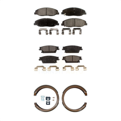 Ceramic Brake Pads And Parking Shoes Front Rear Kit For Cadillac STS