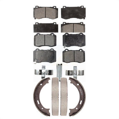 Ceramic Brake Pads And Parking Shoes Front Rear Kit For Jeep Grand Cherokee SRT8