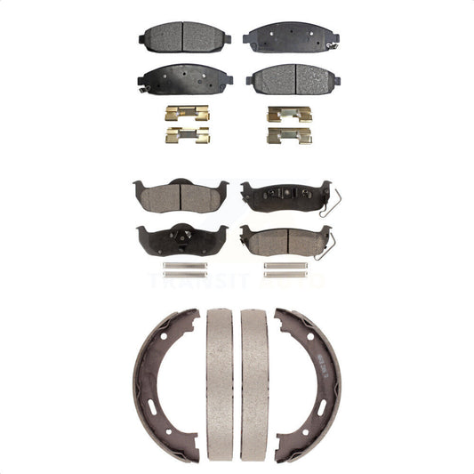 Ceramic Brake Pads Parking Shoe Front Rear Kit For Jeep Grand Cherokee Commander