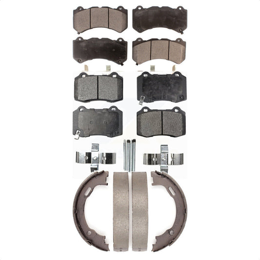 Ceramic Brake Pads And Parking Shoes Front Rear Kit For Dodge Charger Challenger
