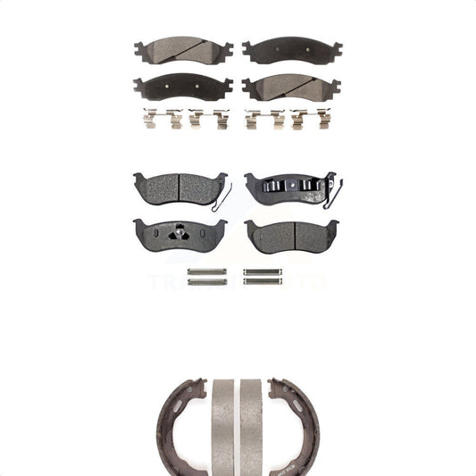 Ceramic Brake Pads And Parking Shoes Front Rear Kit For Ford Explorer Sport Trac