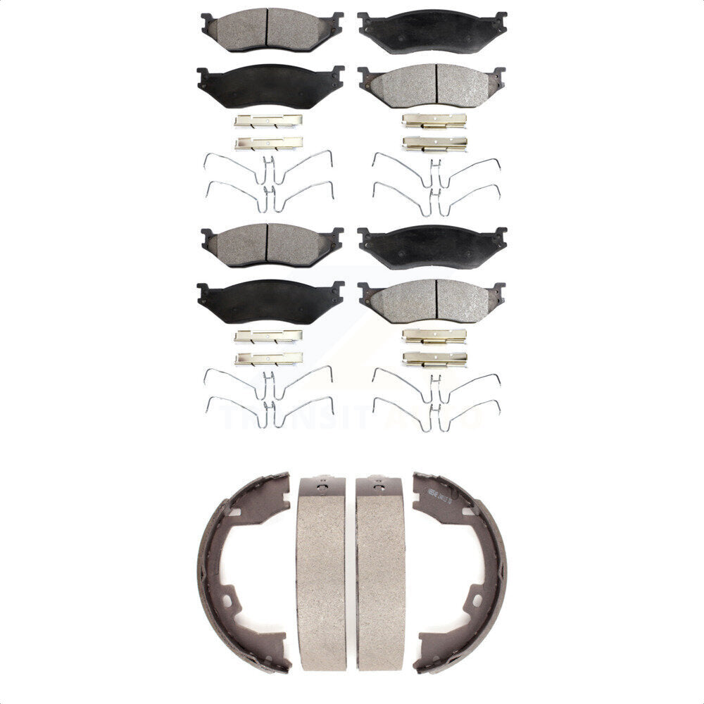 Ceramic Brake Pads Parking Shoes Front Rear Kit For Ford International TerraStar