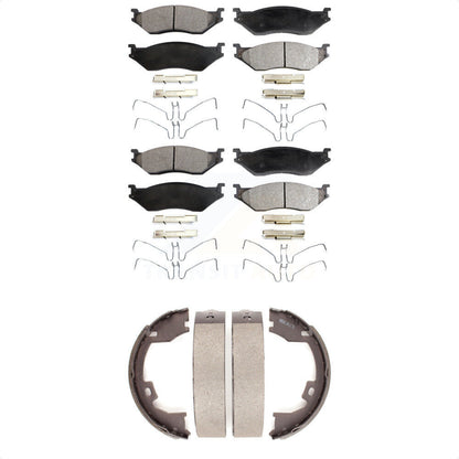 Ceramic Brake Pads Parking Shoes Front Rear Kit For Ford International TerraStar