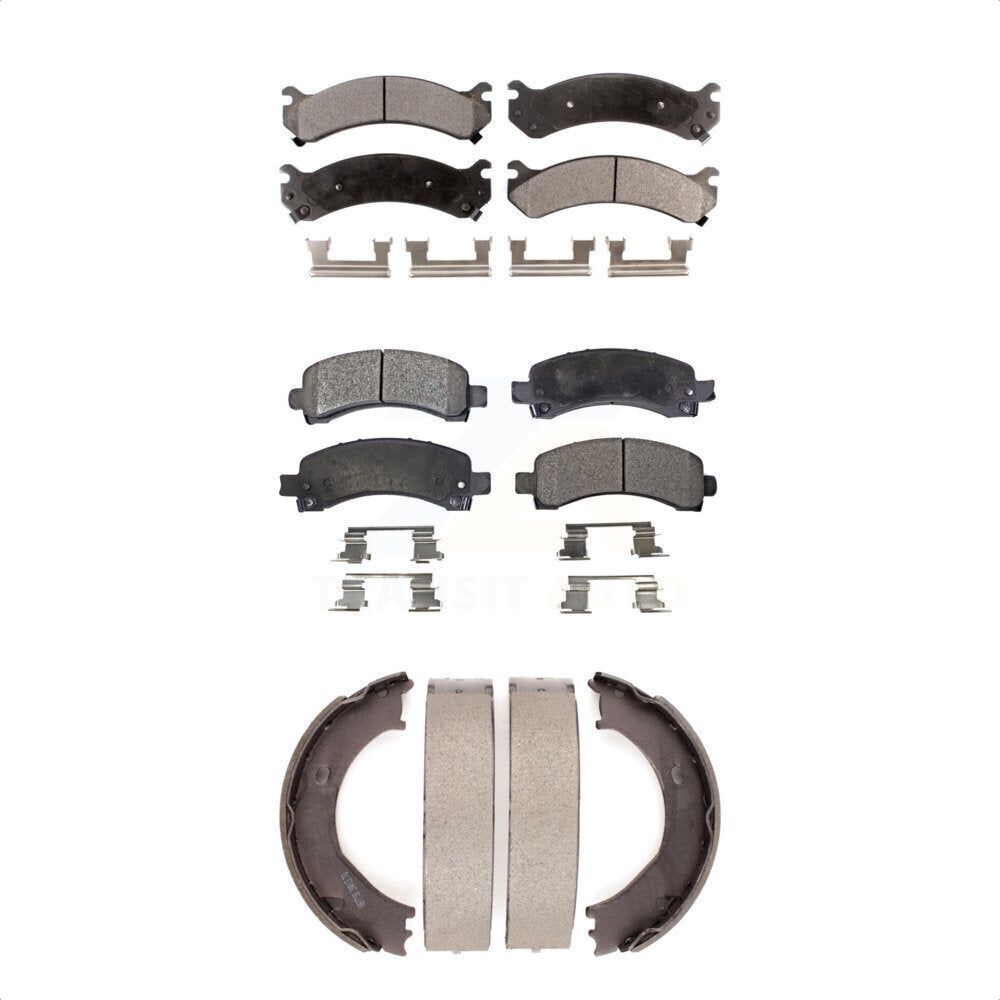 Ceramic Brake Pads & Parking Shoes Front Rear Kit For Chevrolet GMC Express 2500