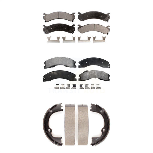 Ceramic Brake Pads And Parking Shoes Front Rear Kit For GMC Savana 3500
