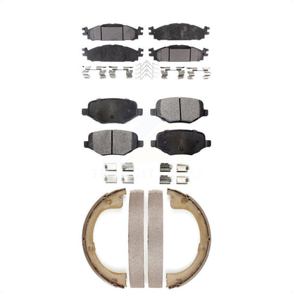 Ceramic Brake Pads And Parking Shoes Front Rear Kit For 2010-2012 Lincoln MKT
