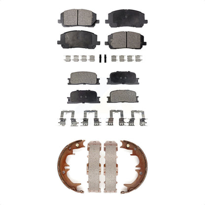 Ceramic Brake Pads & Parking Shoe Front Rear Kit For 2001-2003 Toyota Highlander