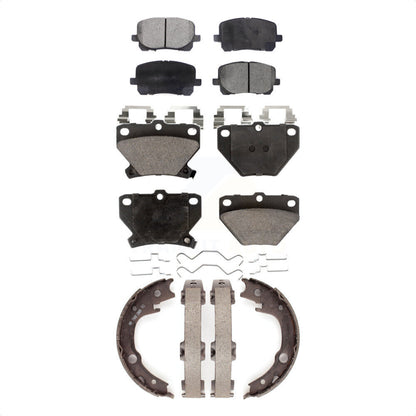 Ceramic Brake Pads Parking Shoe Front Rear Kit For Toyota Matrix Corolla Pontiac