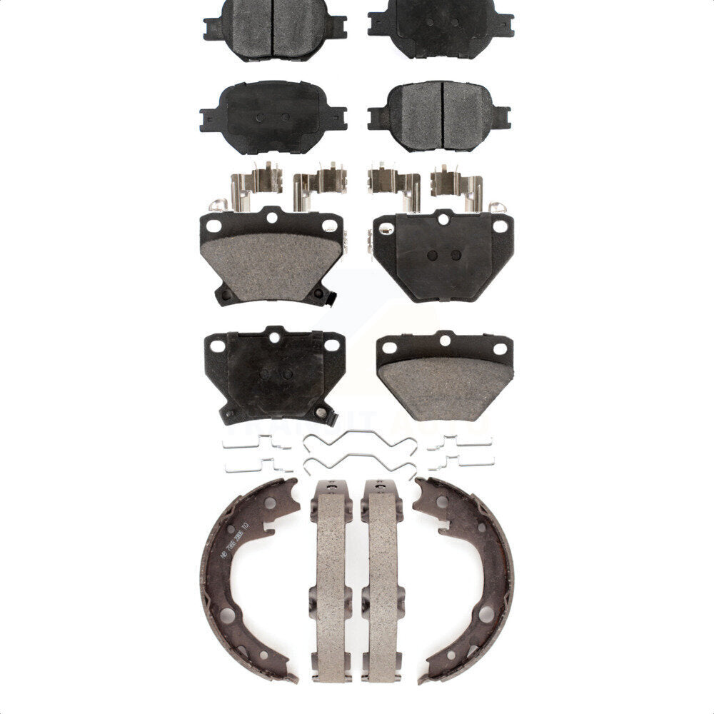 Ceramic Brake Pads And Parking Shoes Front Rear Kit For Toyota Celica