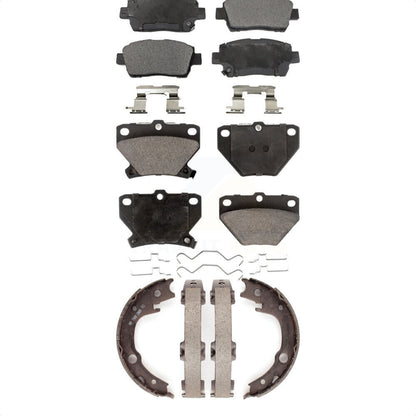 Ceramic Brake Pads And Parking Shoes Front Rear Kit For 2000 Toyota Celica GT