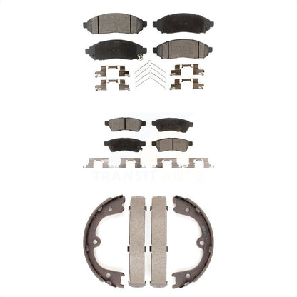 Ceramic Brake Pads And Parking Shoes Front Rear Kit For Nissan Frontier Xterra