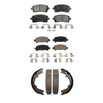 Ceramic Brake Pads And Parking Shoes Front Rear Kit For Subaru Impreza Forester