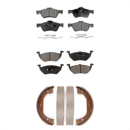 Ceramic Brake Pads And Parking Shoe Front Rear Kit For Ford Escape Mazda Tribute