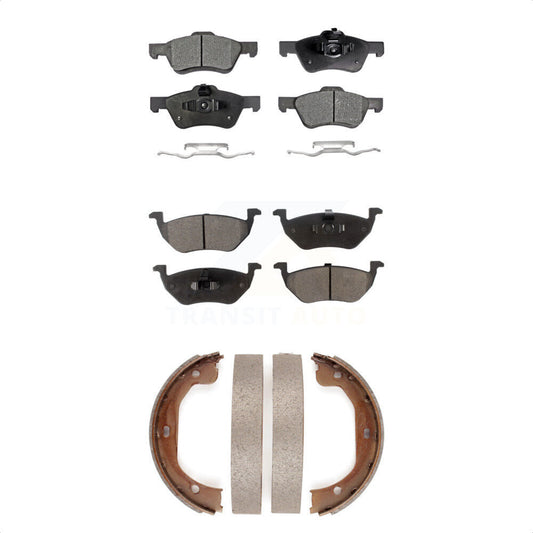 Ceramic Brake Pads And Parking Shoe Front Rear Kit For Ford Escape Mazda Tribute
