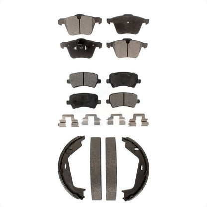Ceramic Brake Pads And Parking Shoes Front Rear Kit For 2007-2009 Volvo S80 AWD