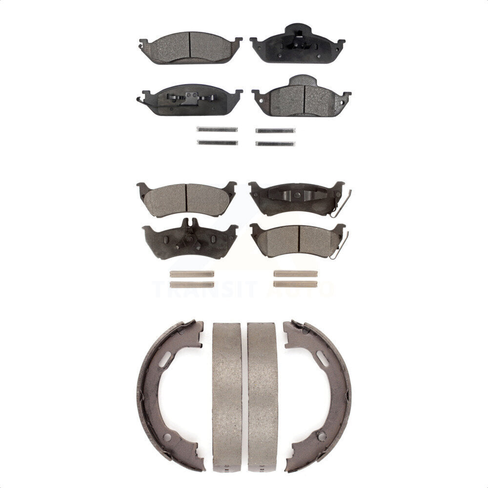Ceramic Brake Pads And Parking Shoe Front Rear Kit For Mercedes-Benz ML320 ML350