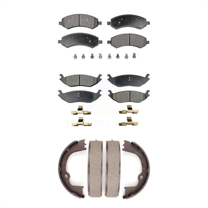 Ceramic Brake Pads Parking Shoes Front Rear Kit For Ram 1500 Classic Dodge Aspen