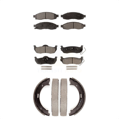 Ceramic Brake Pads Parking Shoes Front Rear Kit For Nissan TITAN Armada INFINITI