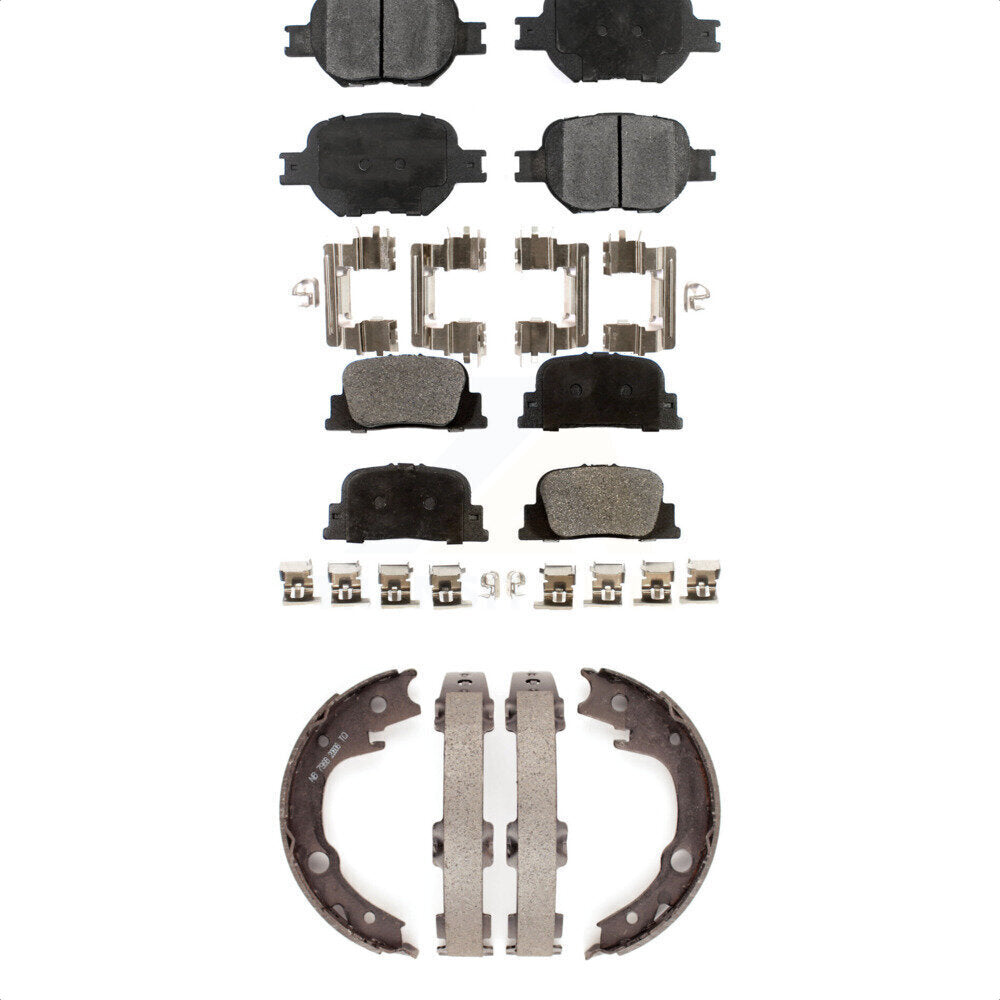 Ceramic Brake Pads And Parking Shoes Front Rear Kit For 2005-2010 Scion tC