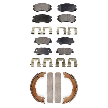 Ceramic Brake Pads And Parking Shoes Front Rear Kit For Kia Amanti Hyundai Azera