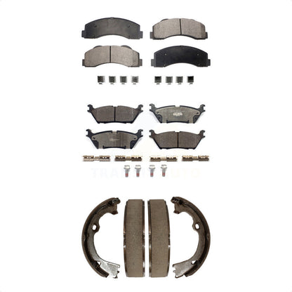 Ceramic Brake Pads And Parking Shoes Front Rear Kit For Ford F-150