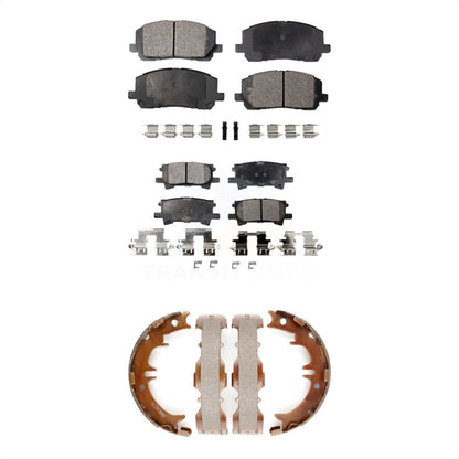 Ceramic Brake Pads And Parking Shoes Front Rear Kit For Toyota Highlander