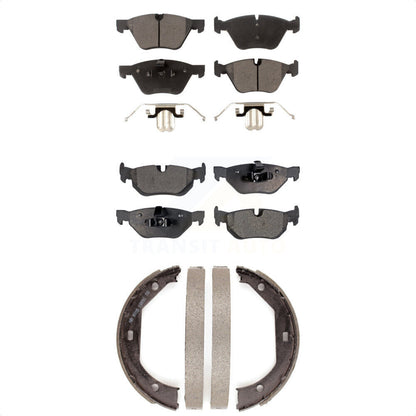 Ceramic Brake Pads And Parking Shoes Front Rear Kit For BMW 328xi 328i 325xi