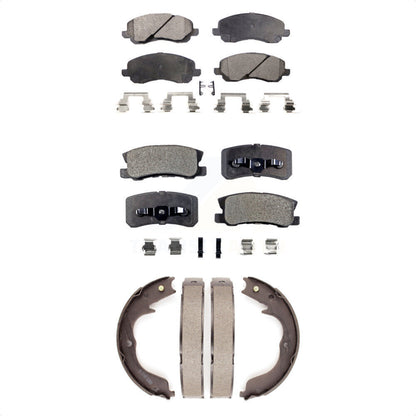 Ceramic Brake Pads And Parking Shoes Front Rear Kit For Mitsubishi Outlander