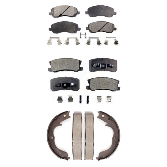 Ceramic Brake Pads And Parking Shoes Front Rear Kit For Mitsubishi Outlander