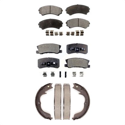 Ceramic Brake Pads And Parking Shoes Front Rear Kit For Mitsubishi Endeavor