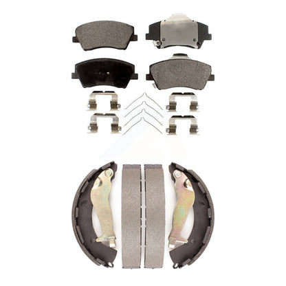 Ceramic Brake Pads And Drum Shoes Front Rear Kit For Hyundai Elantra