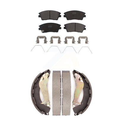 Ceramic Brake Pads & Drum Shoe Front Rear Kit For 2017-2020 Hyundai Elantra 1.6L