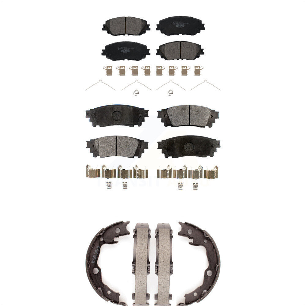 Ceramic Brake Pads And Parking Shoes Front Rear Kit For Toyota RAV4 Camry