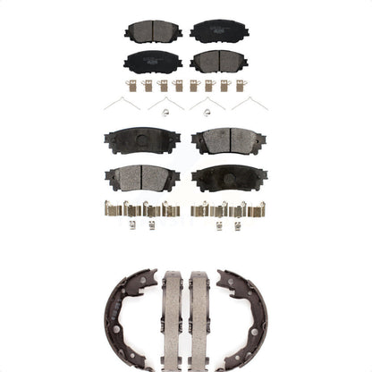 Ceramic Brake Pads And Parking Shoes Front Rear Kit For Toyota RAV4 Camry