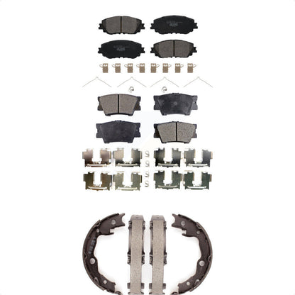 Ceramic Brake Pads And Parking Shoes Front Rear Kit For Toyota Camry
